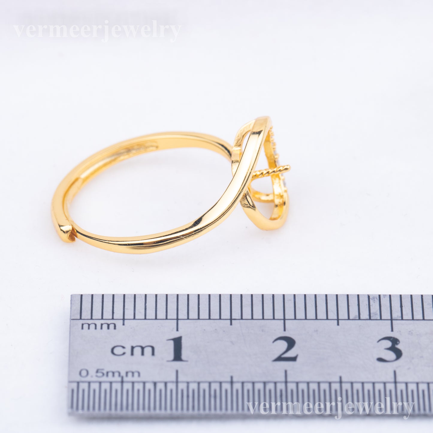 r010759 DIY 7-8mm Natural Freshwater pearl Ring accessory 925 sterling silver Adjustable size engagement jewelry ring for women
