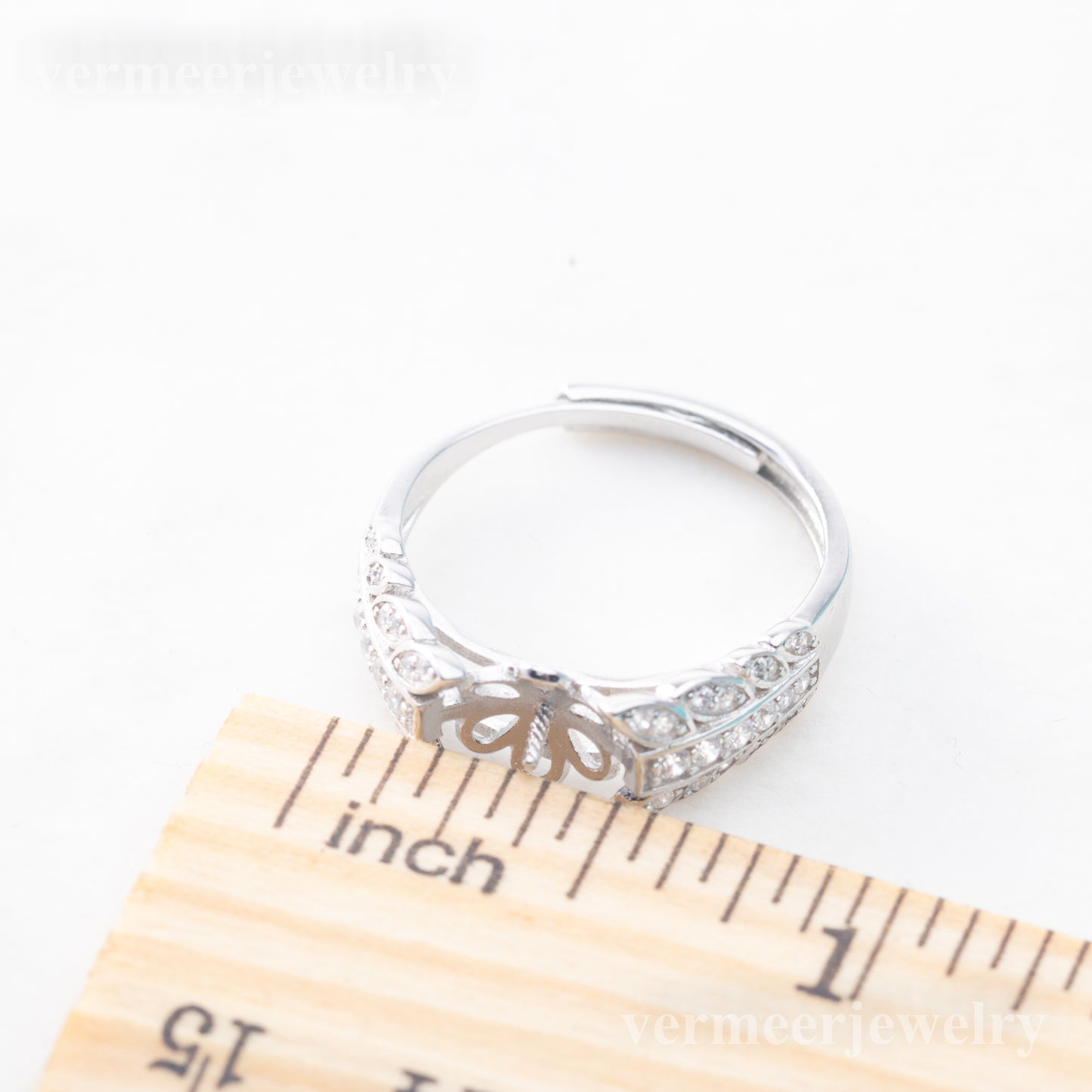 re010867 DIY 9-11mm Natural Freshwater pearl Ring accessory 925 sterling silver Adjustable size engagement ring for women