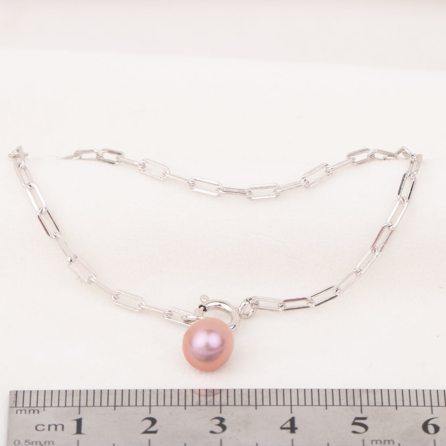 b010143  DIY 7-8mm Natural Freshwater pearl bracelet accessory 925 sterling silver adjustable chain bracelet for women