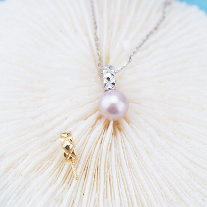 P011024 DIY 6-8mm Natural Freshwater pearl pendant accessory 925 sterling silver engagement jewelry necklace for women