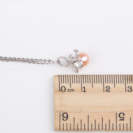 P030550 DIY 7-8mm Natural Freshwater pearl pendant accessory 925 sterling silver engagement jewelry necklace for women