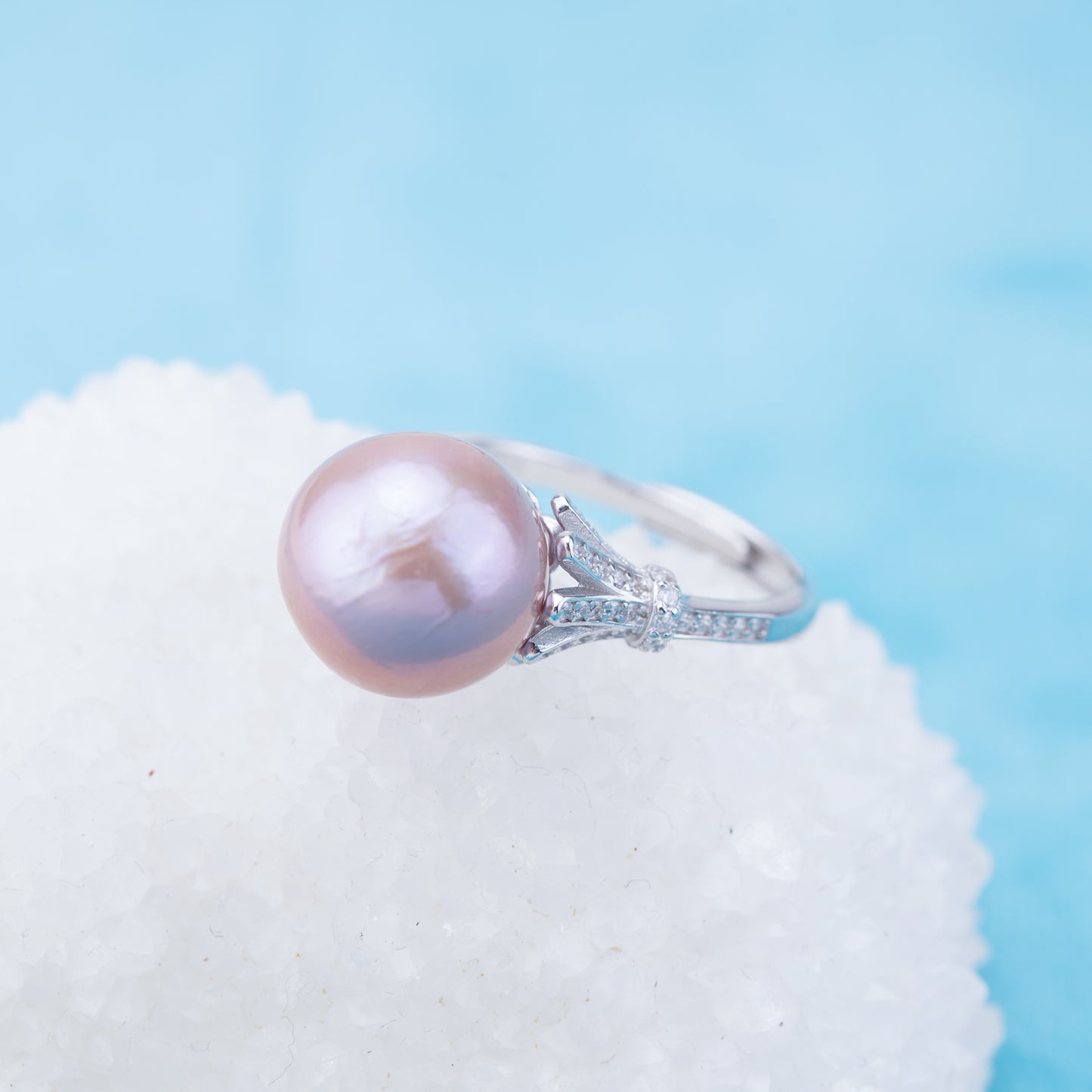 re010935 DIY 9-11mm Natural Freshwater pearl Ring accessory 925 sterling silver Adjustable size engagement ring for women