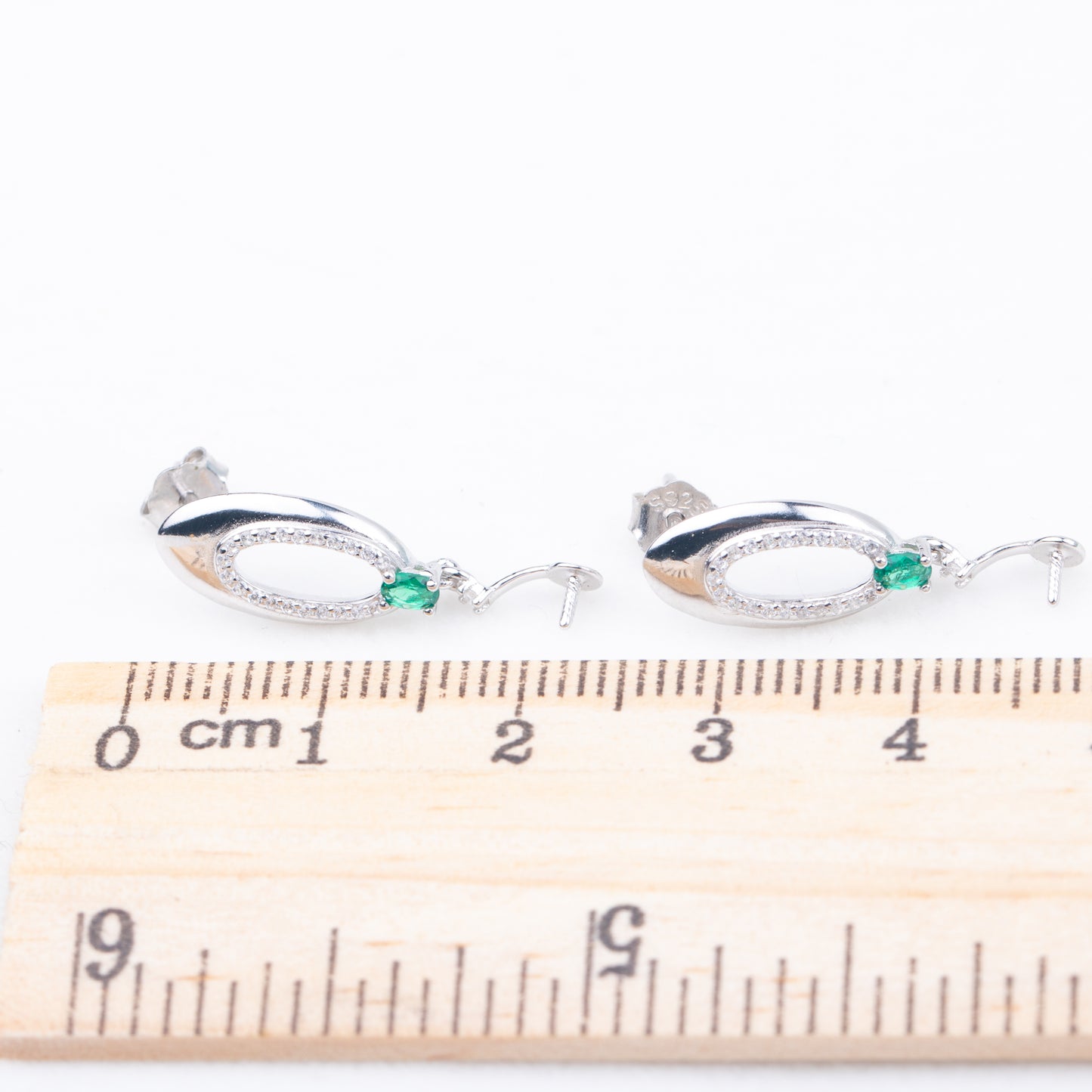 e010778 S925 pearl earring 925 sterling silver DIY 7-8mm Natural Freshwater pearl stud earring for women