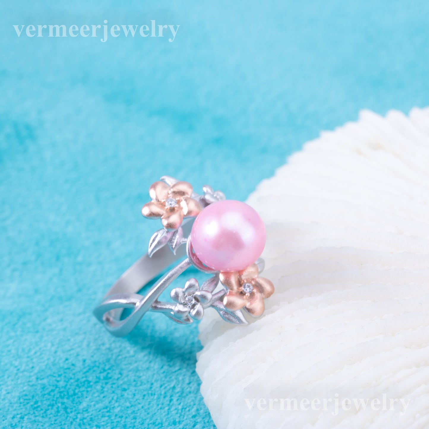 sr070883  DIY 6-8mm Natural Freshwater pearl Ring accessory 925 sterling silver Sized ring engagement jewelry ring for women