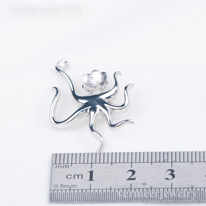 P030941 DIY 6-8mm Natural Freshwater pearl pendant accessory 925 sterling silver engagement jewelry necklace for women