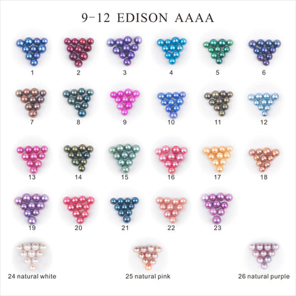 Wholesale 13colors 9-13mm AAAA grade loose freshwater edison pearl round shape no hole bead for pearl party
