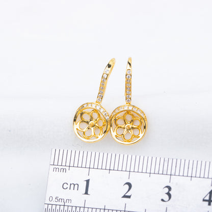 e010715 S925 pearl earring 925 sterling silver DIY 7-8mm Natural Freshwater pearl stud earring for women