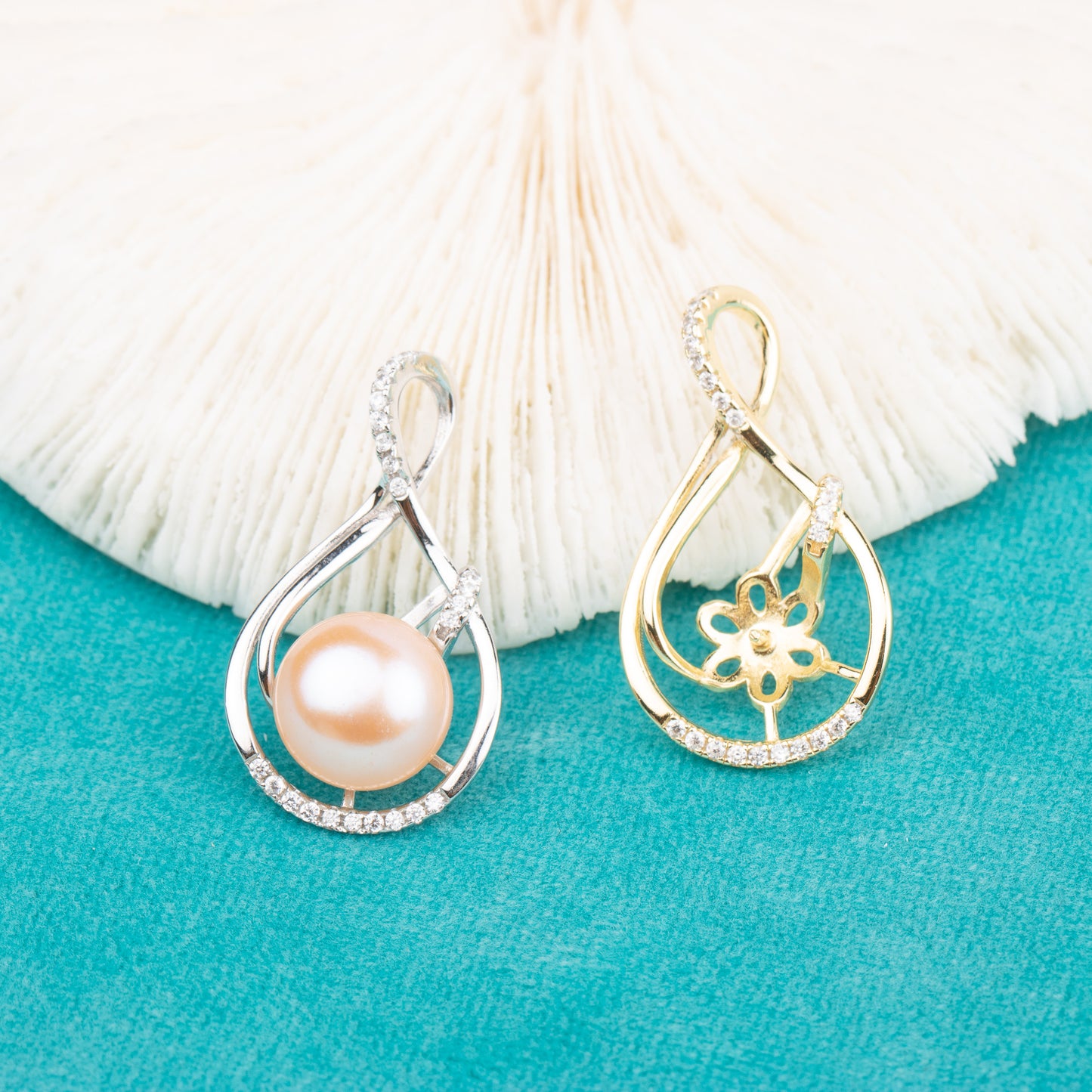 P010782 DIY 9-12mm Natural Freshwater pearl pendant accessory 925 sterling silver engagement jewelry necklace for women