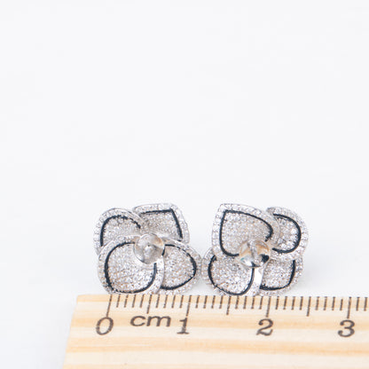 e010814 S925 pearl earring 925 sterling silver DIY 7-8mm Natural Freshwater pearl stud earring for women