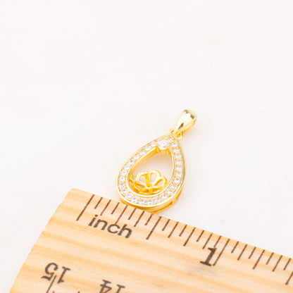 P01012 DIY 6-8mm Natural Freshwater pearl pendant accessory 925 sterling silver engagement jewelry necklace for women