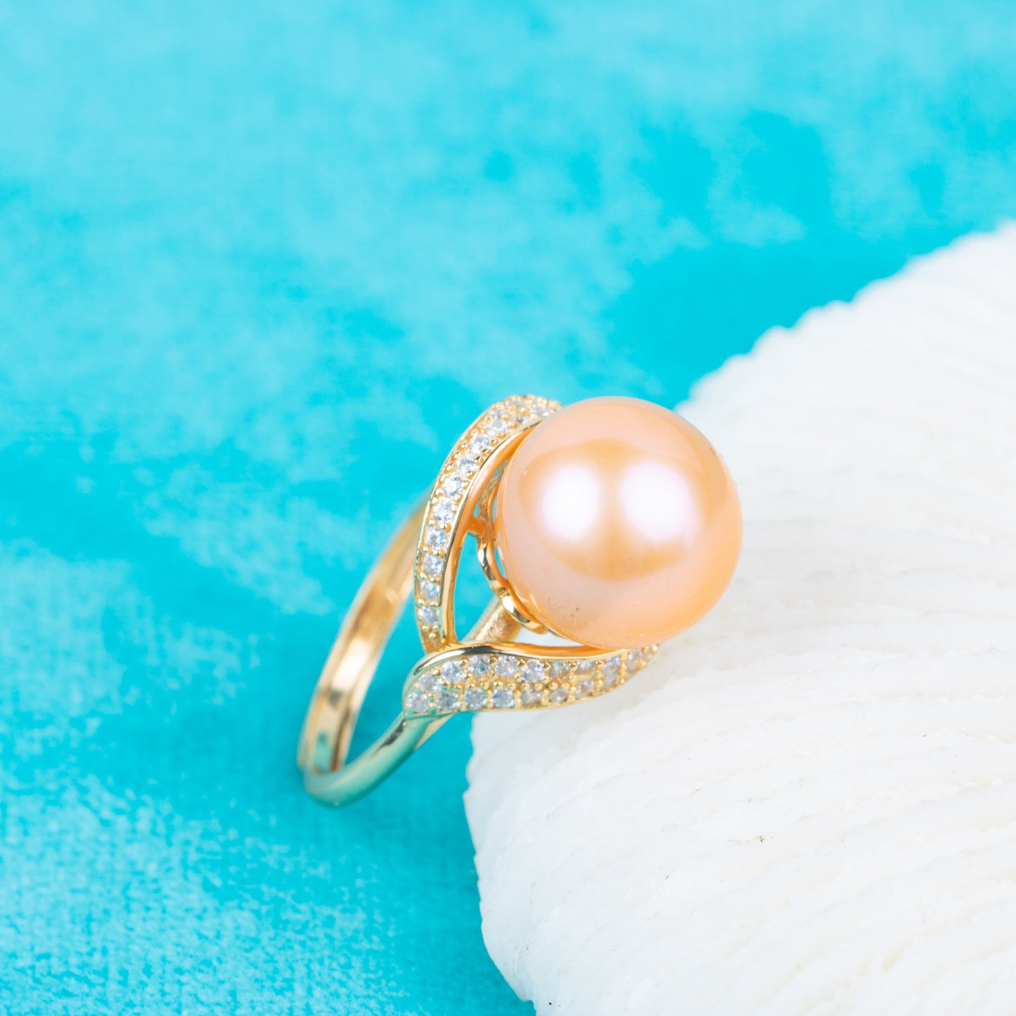 re010837DIY 9-11mm Natural Freshwater pearl Ring accessory 925 sterling silver Adjustable size engagement jewelry ring for women