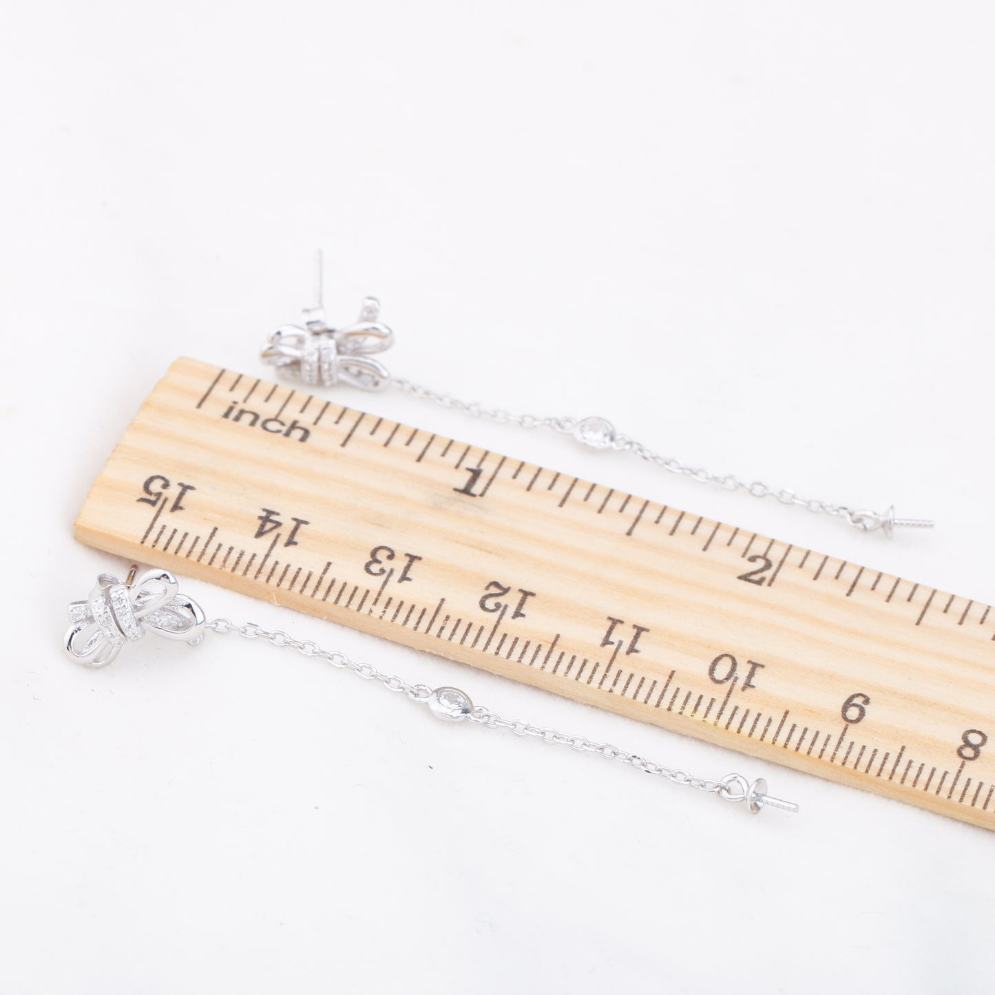 e010896 S925 pearl earring 925 sterling silver DIY 7-8mm Natural Freshwater pearl stud earring for women