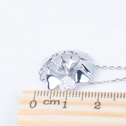 P010957 DIY 6-8mm Natural Freshwater pearl pendant accessory 925 sterling silver engagement jewelry necklace for women