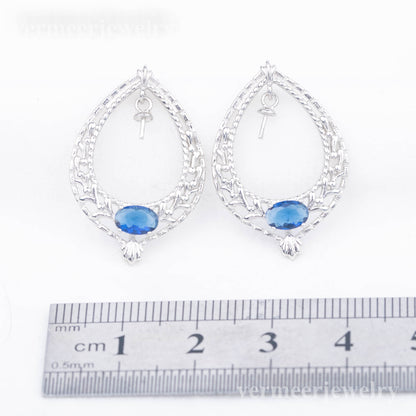 e120748 S925 pearl earring 925 sterling silver DIY 7-8mm Natural Freshwater pearl stud earring for women