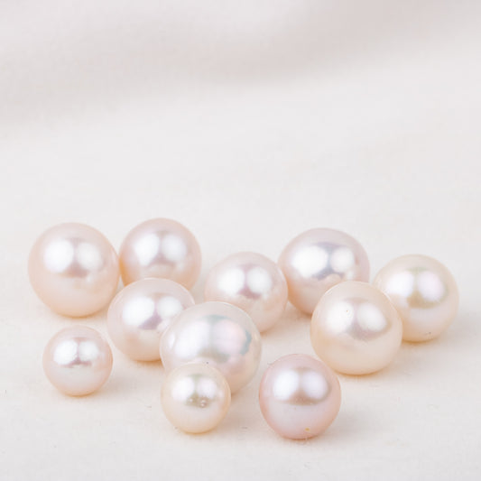 9-12mm cultured white Edison Pearl High quality  loose freshwater pearl round shape