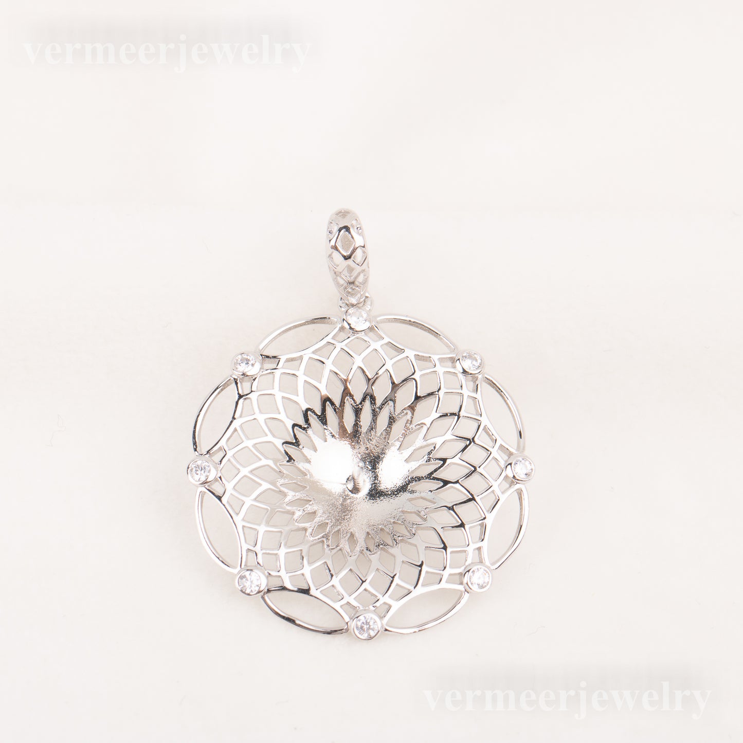 Pe010794 DIY 9-12mm Natural Freshwater pearl pendant accessory 925 sterling silver dream catcher jewelry necklace for women