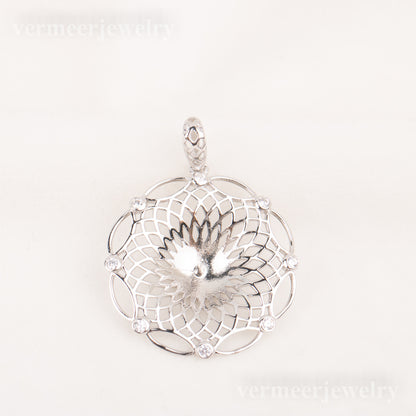 Pe010794 DIY 9-12mm Natural Freshwater pearl pendant accessory 925 sterling silver dream catcher jewelry necklace for women