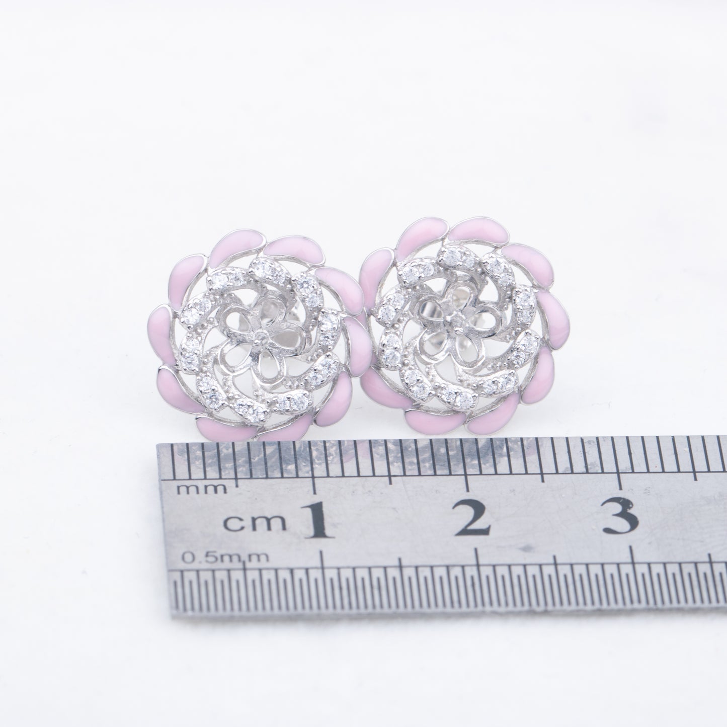 e010770 S925 pearl earring 925 sterling silver DIY 7-8mm Natural Freshwater pearl stud earring for women