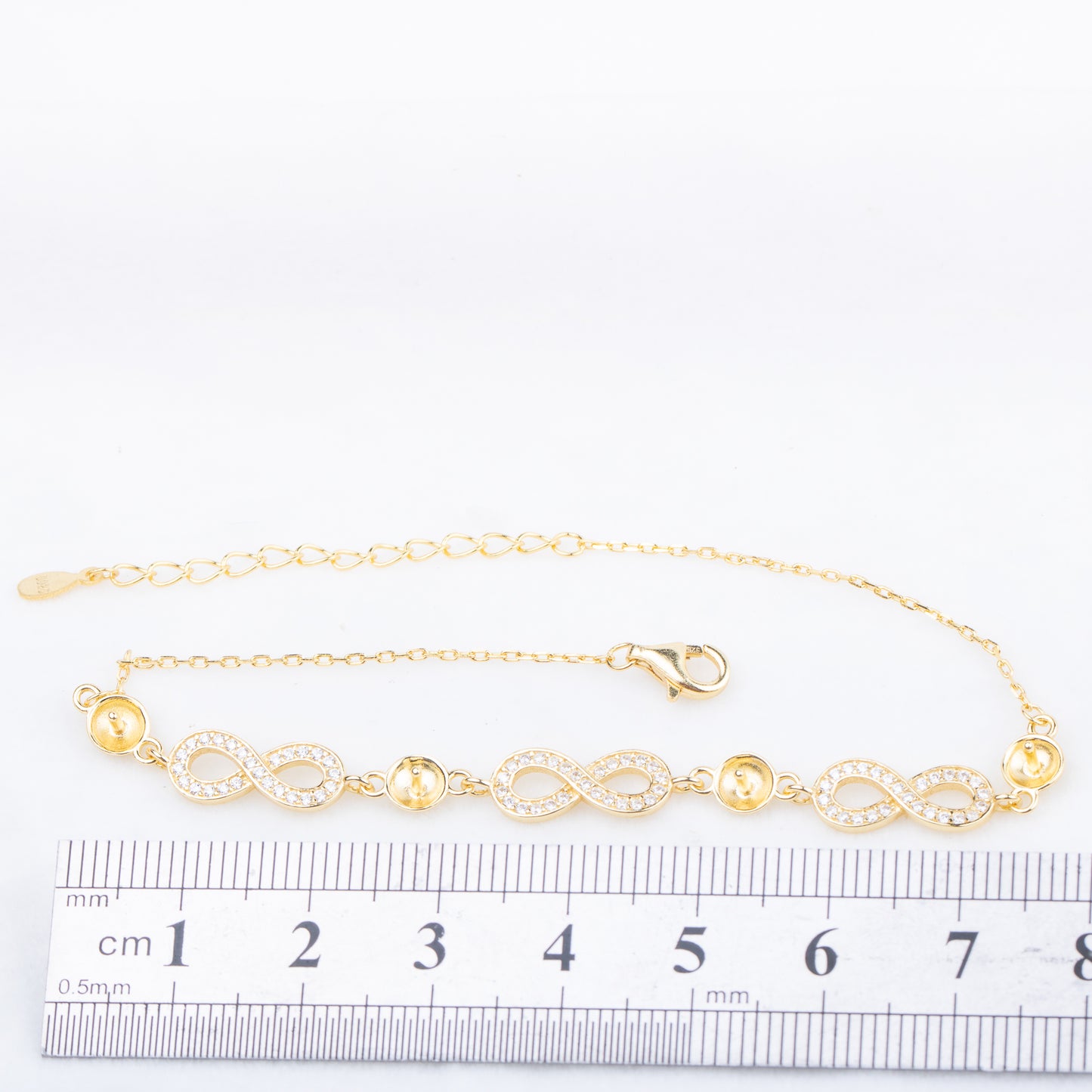 b010184 DIY 7-8mm Natural Freshwater pearl bracelet accessory 925 sterling silver adjustable chain bracelet for women