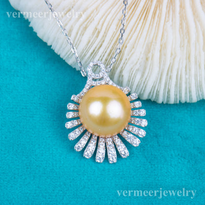 Pe01966  DIY 9-12mm Natural Freshwater pearl pendant accessory 925 sterling silver engagement jewelry necklace for women