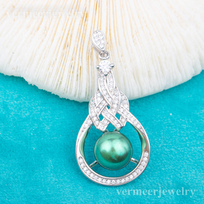 P010917 DIY 7-9mm Natural Freshwater pearl pendant accessory 925 sterling silver engagement jewelry necklace for women