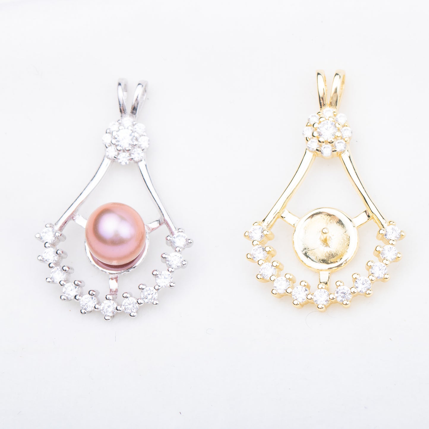 P010908 DIY 7-9mm Natural Freshwater pearl pendant accessory 925 sterling silver engagement jewelry necklace for women