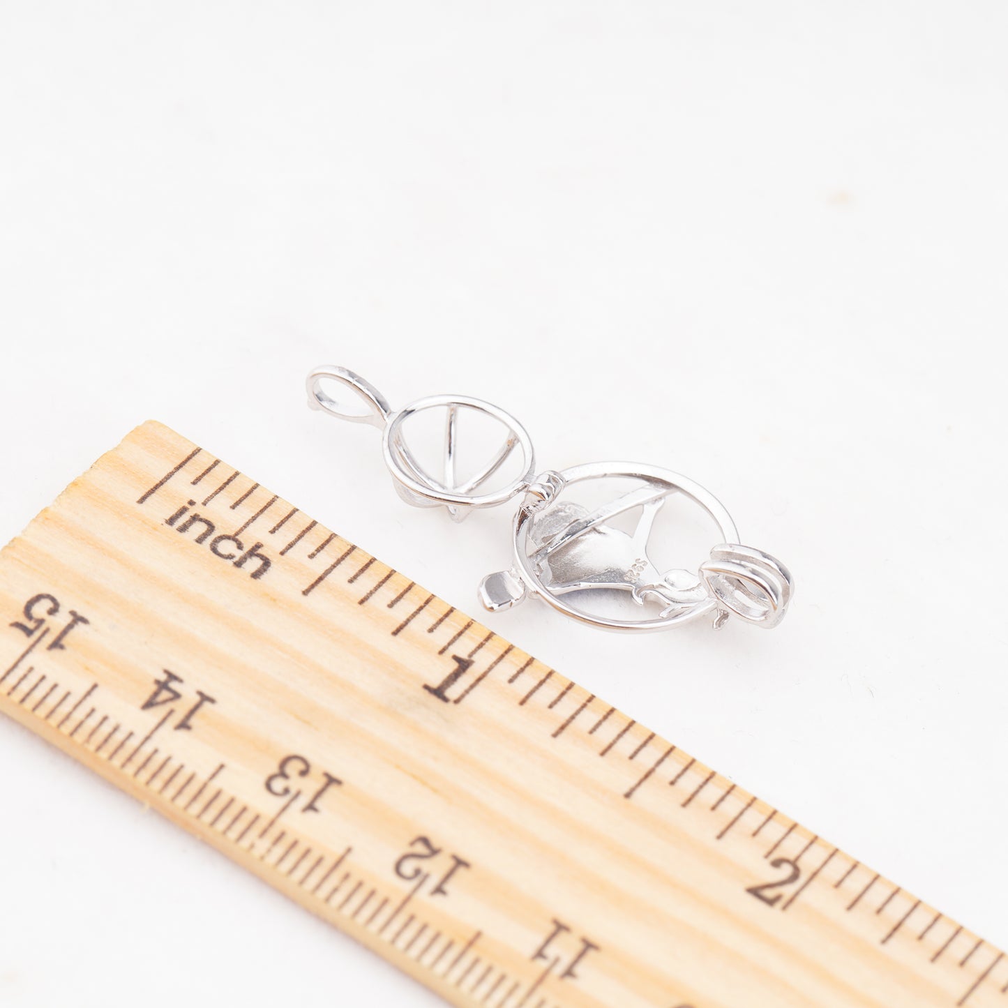 C030106 sterling silver Freshwater pearl cage pendant necklace jewelry locket for pearl party
