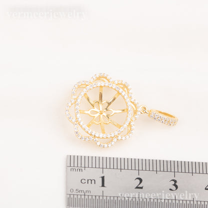 Pe010798 DIY 9-12mm Natural Freshwater pearl pendant accessory 925 sterling silver engagement jewelry necklace for women
