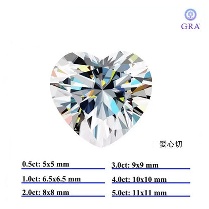 fancy-shape diamonds areD-color VVS grade, ranging from 0.5ctto 3ct.