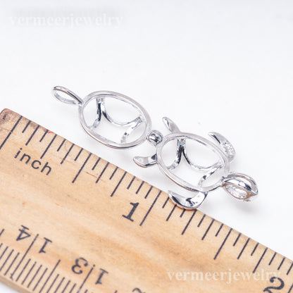 C030134 sterling silver Freshwater pearl cage pendant necklace jewelry locket for pearl party