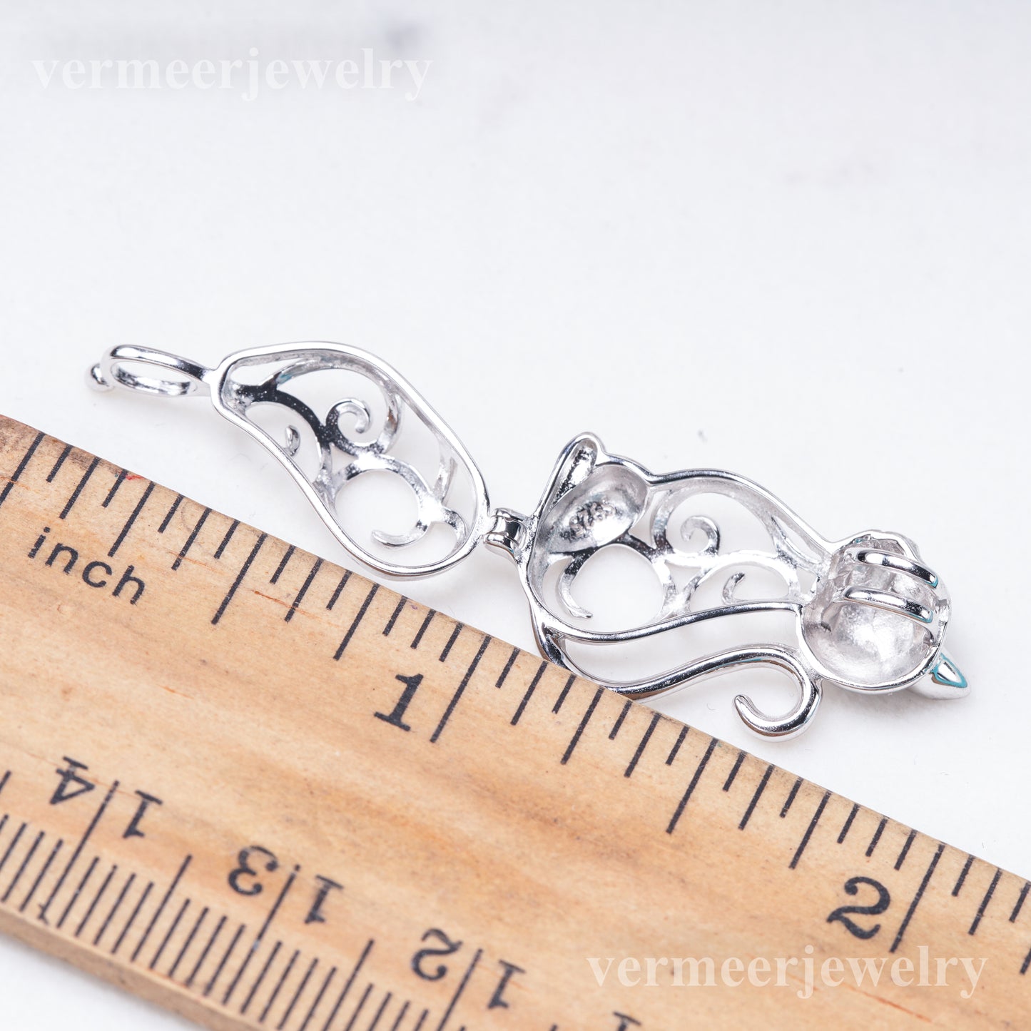 C030137 sterling silver Freshwater pearl cage pendant necklace jewelry locket for pearl party