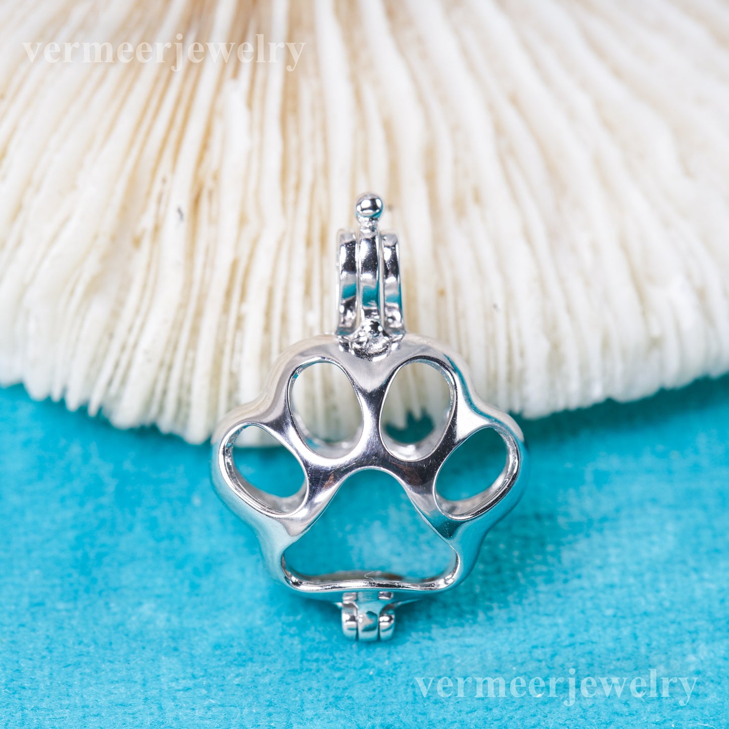 C030139 sterling silver Freshwater pearl cage pendant necklace jewelry locket for pearl party