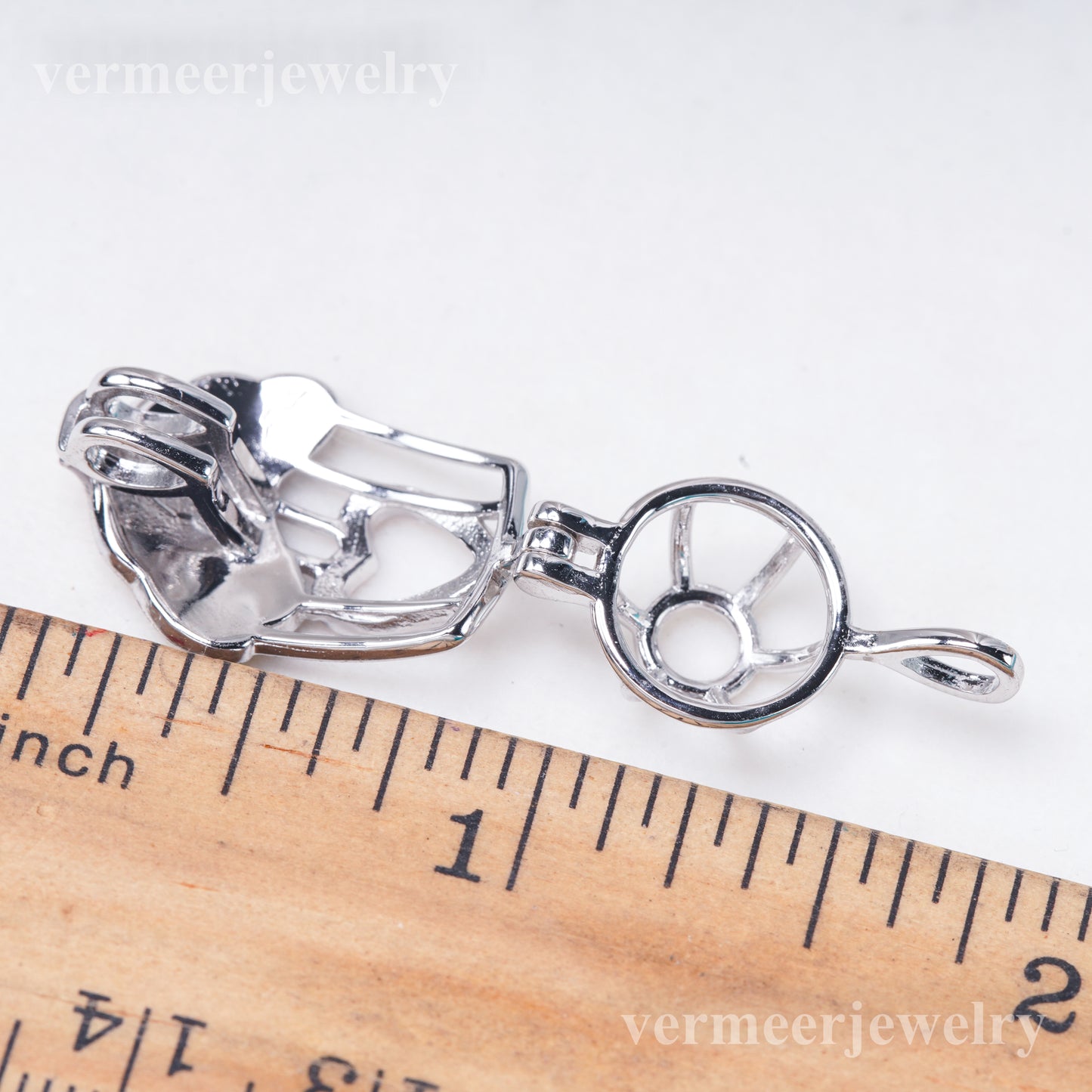 C030140 sterling silver Freshwater pearl cage pendant necklace jewelry locket for pearl party