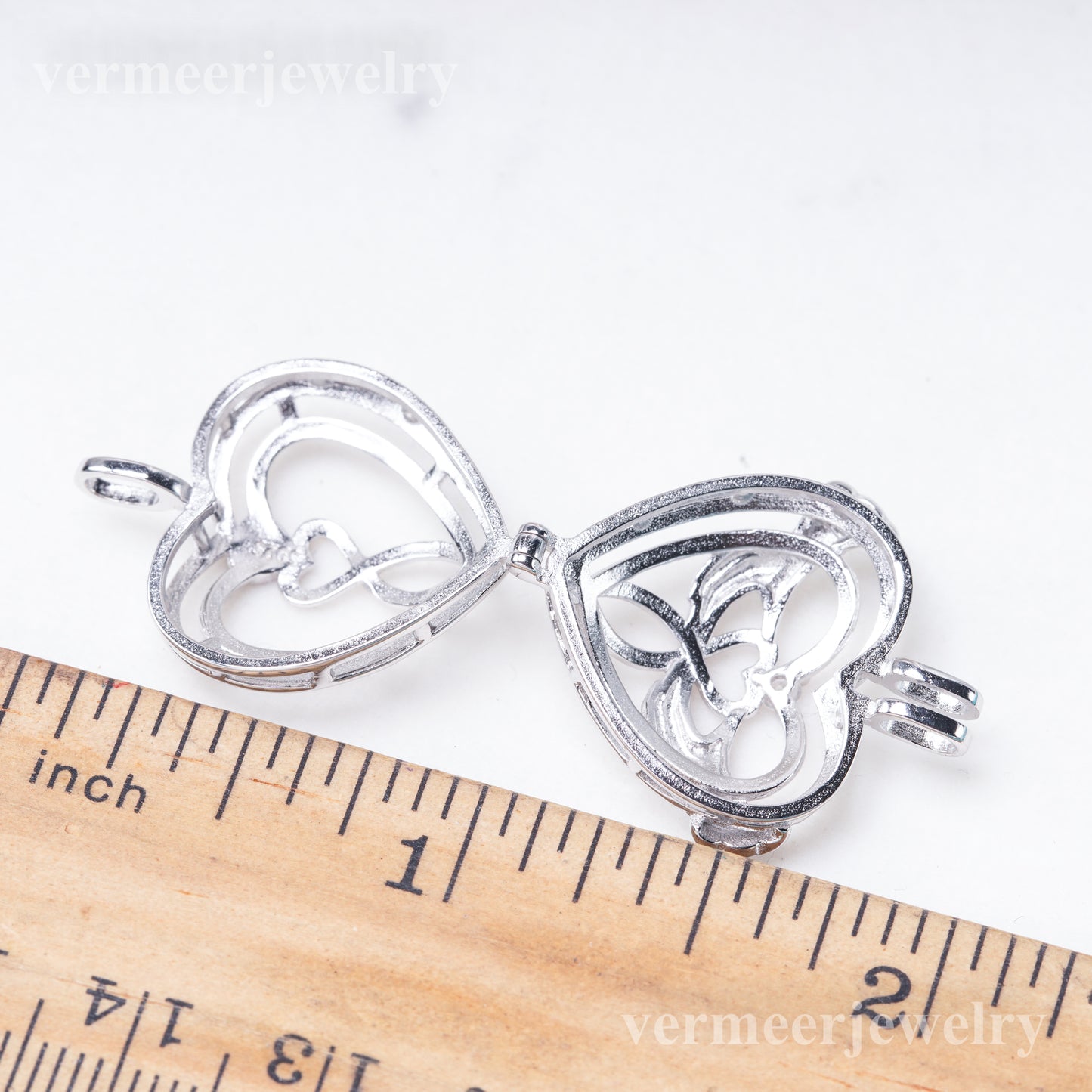 C030141 sterling silver Freshwater pearl cage pendant necklace jewelry locket for pearl party