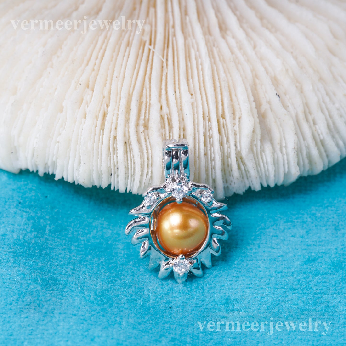 C030142 sterling silver Freshwater pearl cage pendant necklace jewelry locket for pearl party