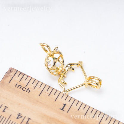 C030143 sterling silver Freshwater pearl cage pendant necklace jewelry locket for pearl party