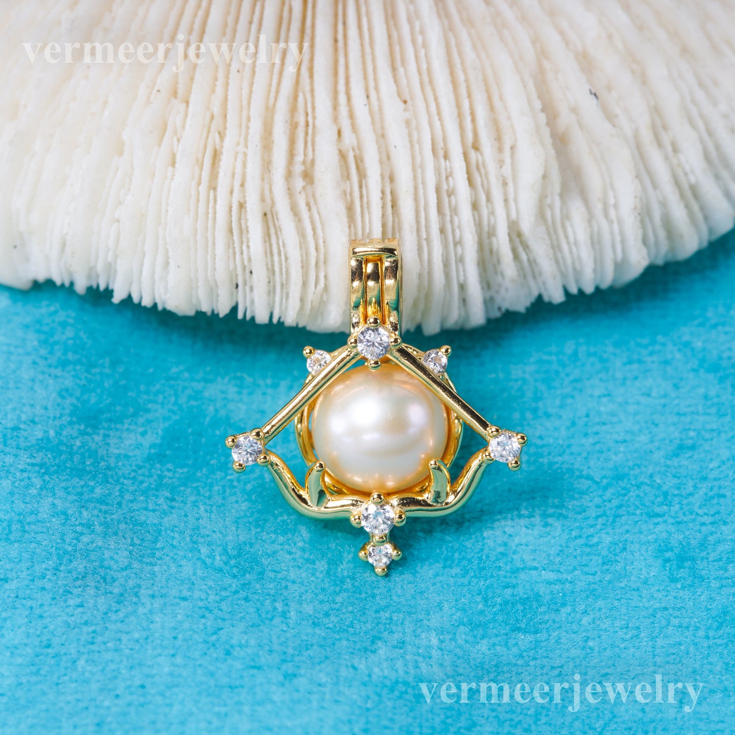 C030143 sterling silver Freshwater pearl cage pendant necklace jewelry locket for pearl party