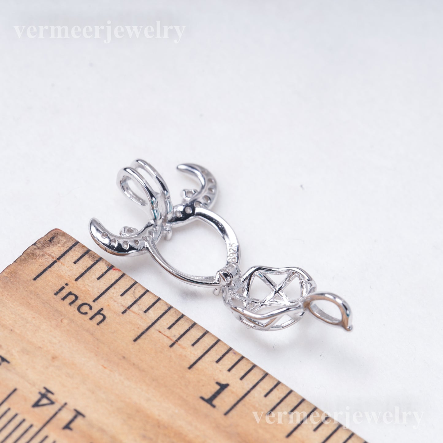 C030146 sterling silver Freshwater pearl cage pendant necklace jewelry locket for pearl party