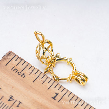 C030149 sterling silver Freshwater pearl cage pendant necklace jewelry locket for pearl party