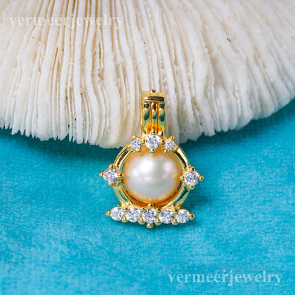 C030149 sterling silver Freshwater pearl cage pendant necklace jewelry locket for pearl party