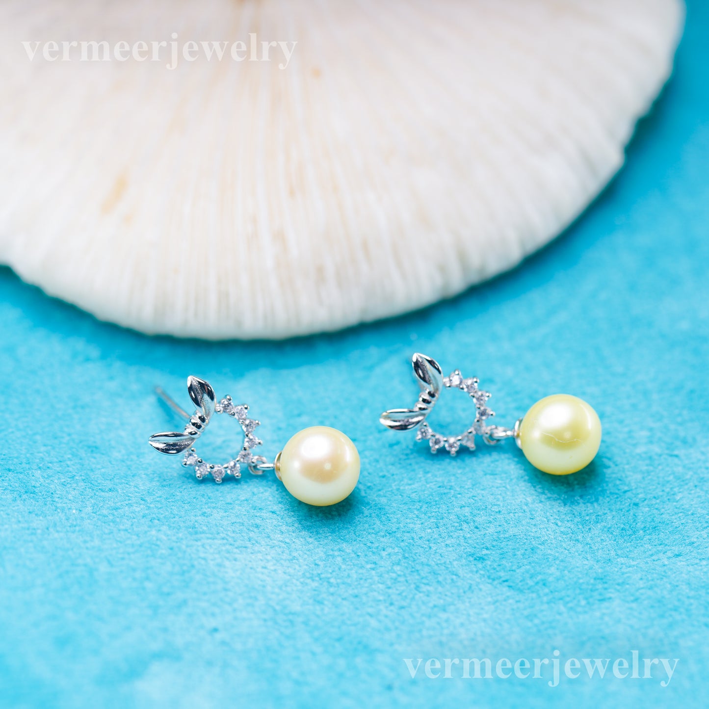 e010900 S925 pearl earring 925 sterling silver DIY 7-8mm Natural Freshwater pearl stud earring for women