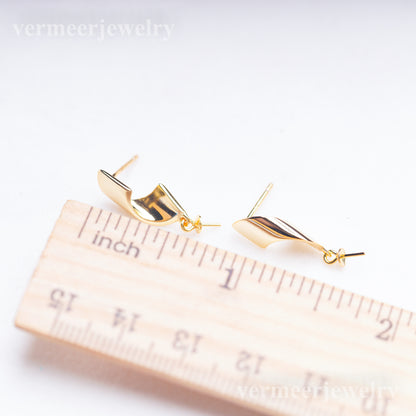 e010903 S925 pearl earring 925 sterling silver DIY 7-8mm Natural Freshwater pearl stud earring for women