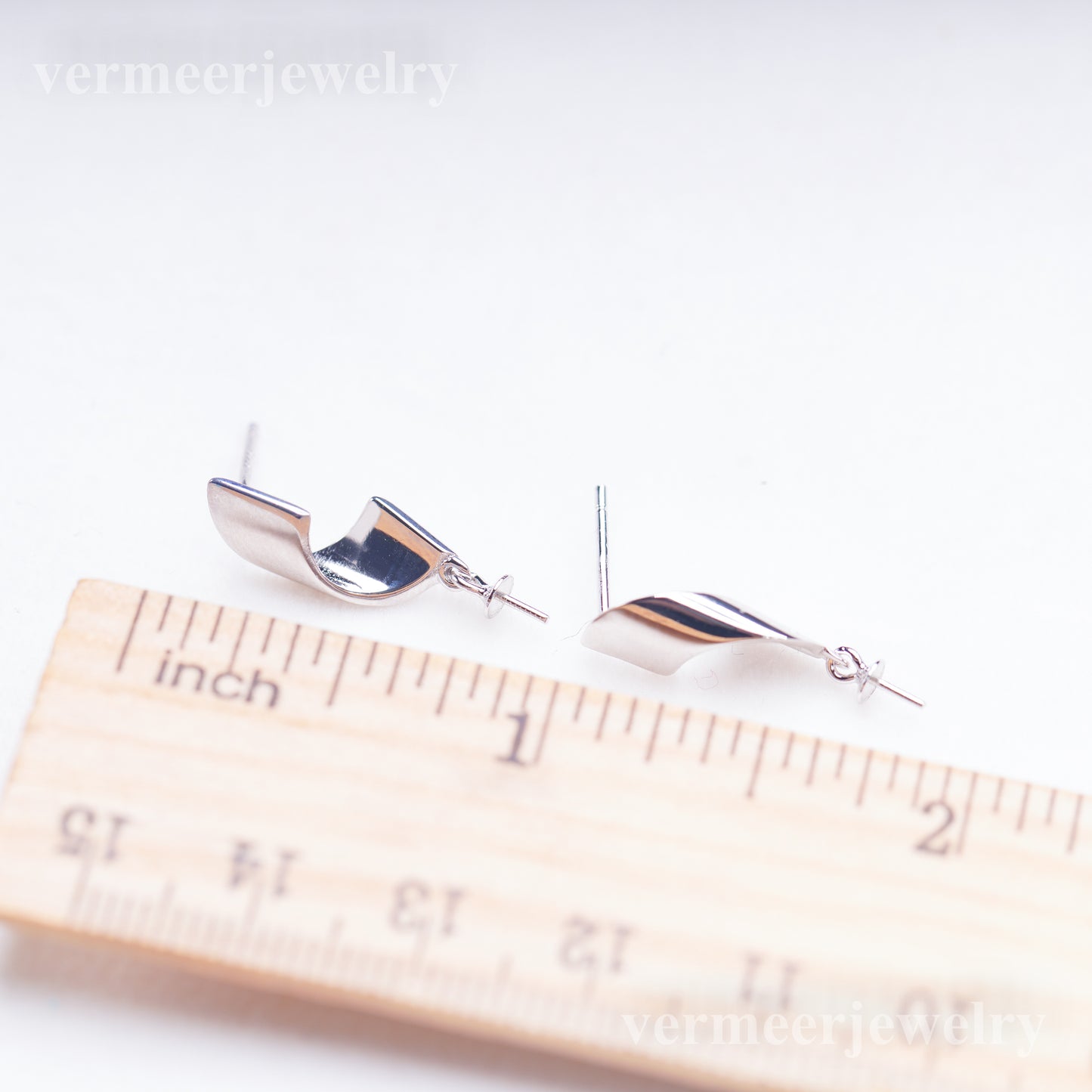 e010903 S925 pearl earring 925 sterling silver DIY 7-8mm Natural Freshwater pearl stud earring for women