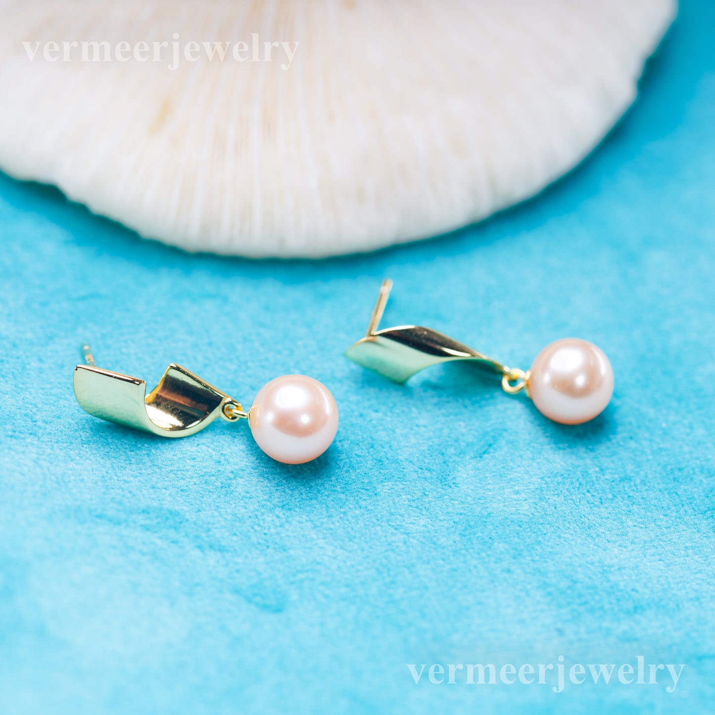 e010903 S925 pearl earring 925 sterling silver DIY 7-8mm Natural Freshwater pearl stud earring for women