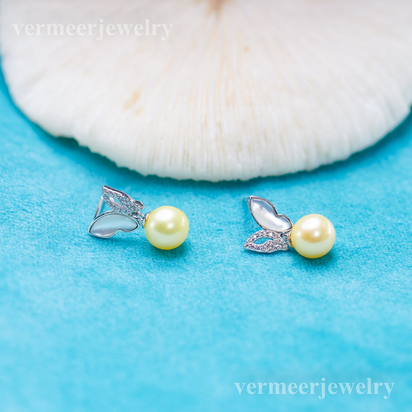 e010904 S925 pearl earring 925 sterling silver DIY 7-8mm Natural Freshwater pearl stud earring for women