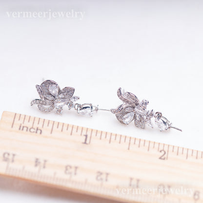 e010907 S925 pearl earring 925 sterling silver DIY 7-8mm Natural Freshwater pearl stud earring for women