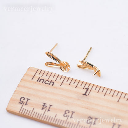 e010910 S925 pearl earring 925 sterling silver DIY 7-8mm Natural Freshwater pearl stud earring for women