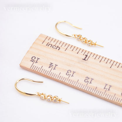 e010911 S925 pearl earring 925 sterling silver DIY 7-8mm Natural Freshwater pearl stud earring for women