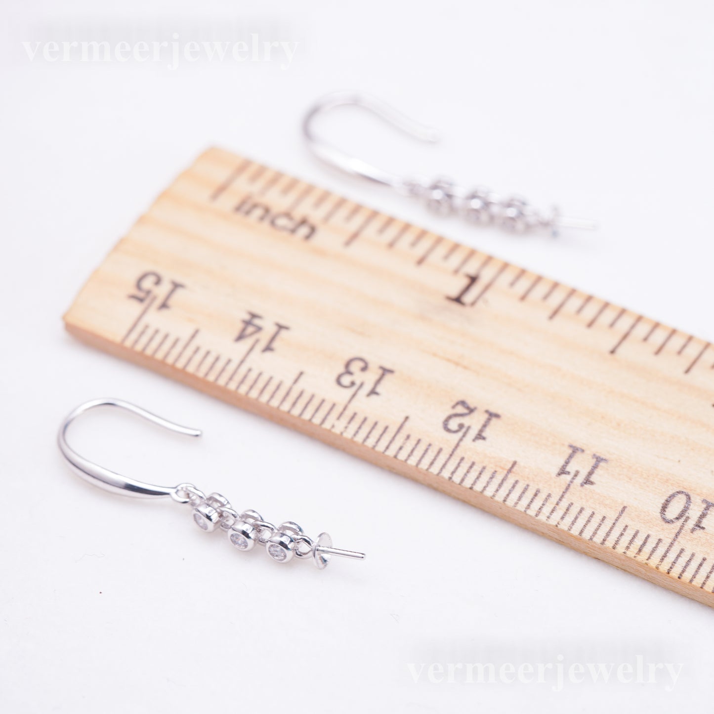 e010911 S925 pearl earring 925 sterling silver DIY 7-8mm Natural Freshwater pearl stud earring for women