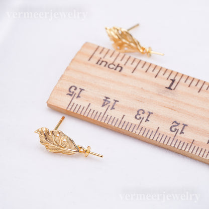 e010913 S925 pearl earring 925 sterling silver DIY 7-8mm Natural Freshwater pearl stud earring for women